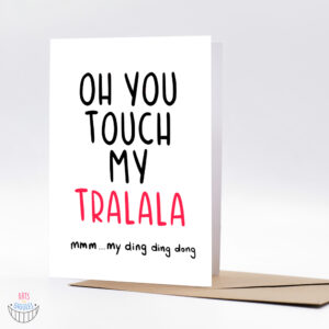 ilustrirana čestitka s tapisom oh you touch my tralala