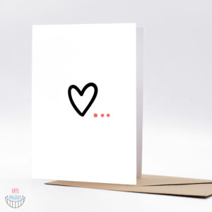 Ilustrirana čestitka handmade minimalističko srce