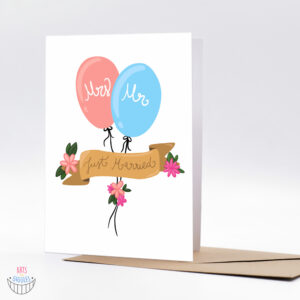 Ilustrirana-čestitka-za-vjenčanje-just-married
